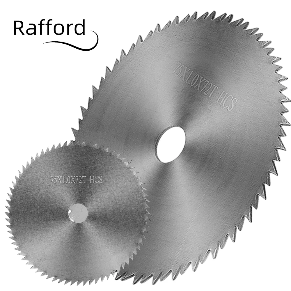 Hoja de sierra de corte de plástico y madera Rafford de 75mm, hoja de corte Circular de 3 pulgadas 72T, hoja de sierra de carburo para carpintería, herramienta eléctrica DIY