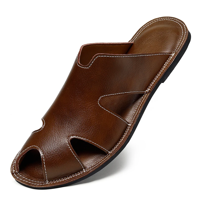 

Genuine Leather Fisherman Slippers Cross Border Bestseller Casual Beach Slip On Sandals