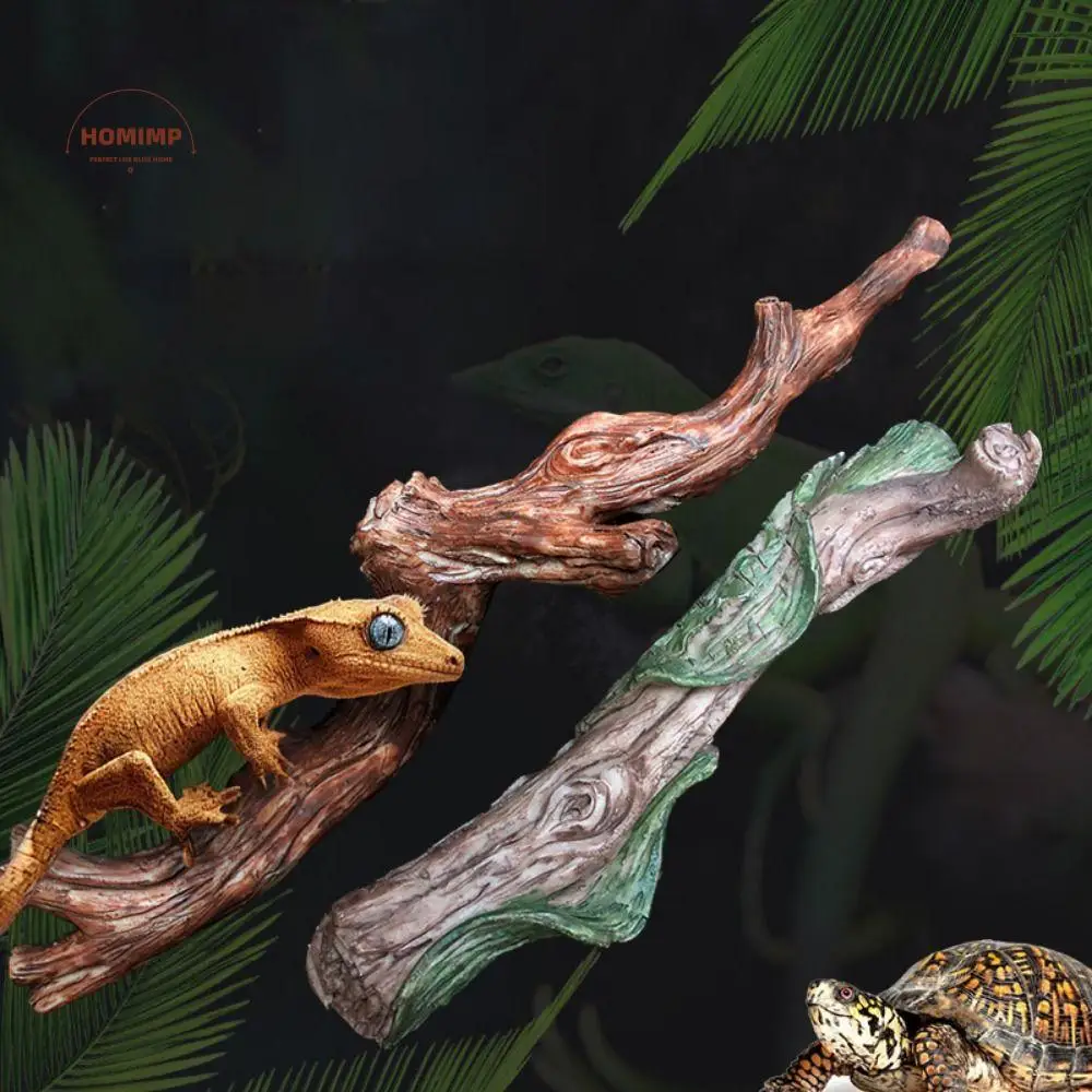 

Creative Simulation Reptile Climbing Vine Lifelike Resin Lizard Climbing Stand Decorative Vine Tree Root Ornament Terrariums