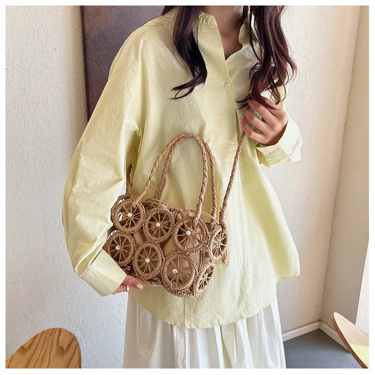 Vacation Premium Feeling Interior Beach Trend Hollow Out Straw Bag