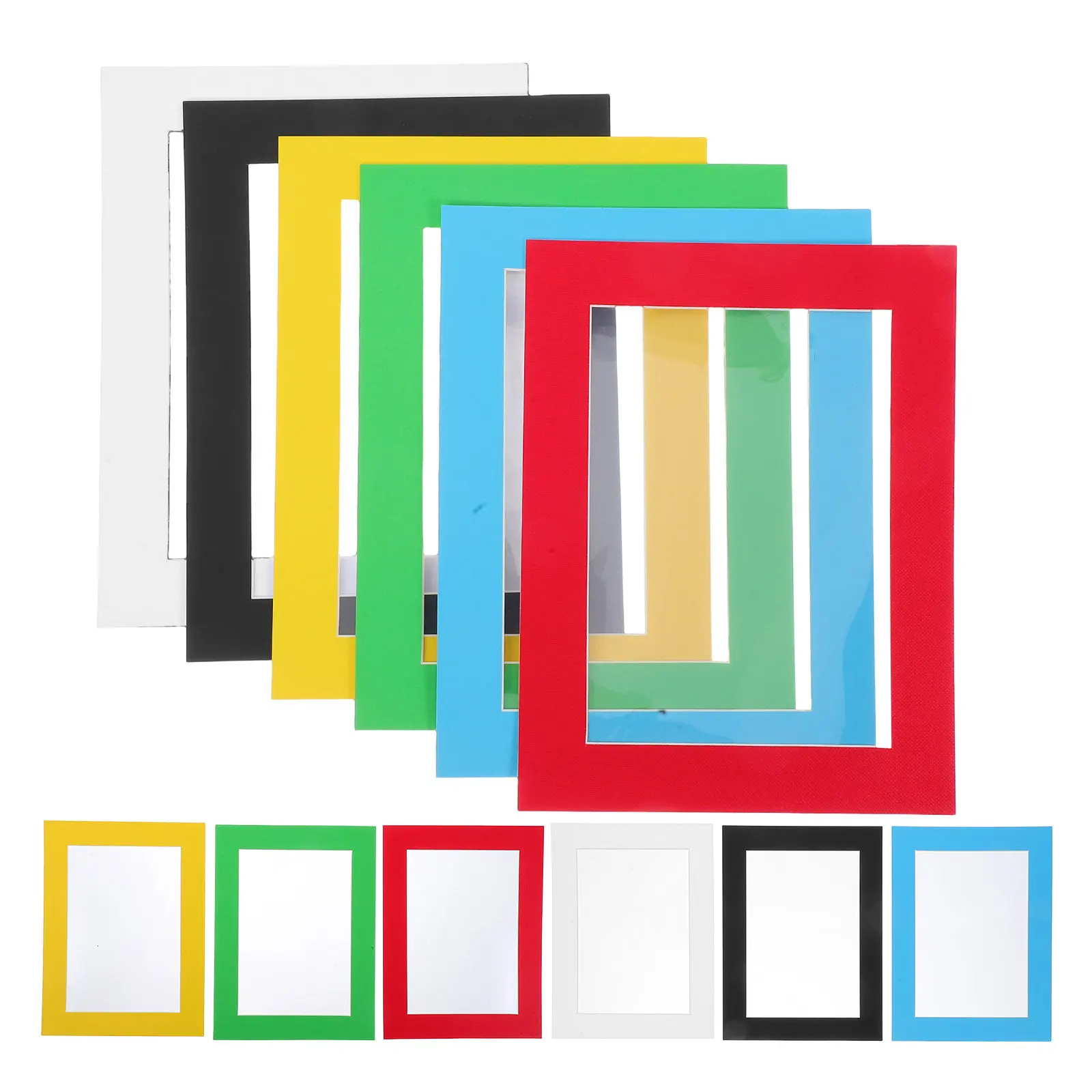 12Pcs Art Frames Cardboard DIY Photo Display Transparent Film Temporary Exhibits Parties Festivals Kindergarten Nursery