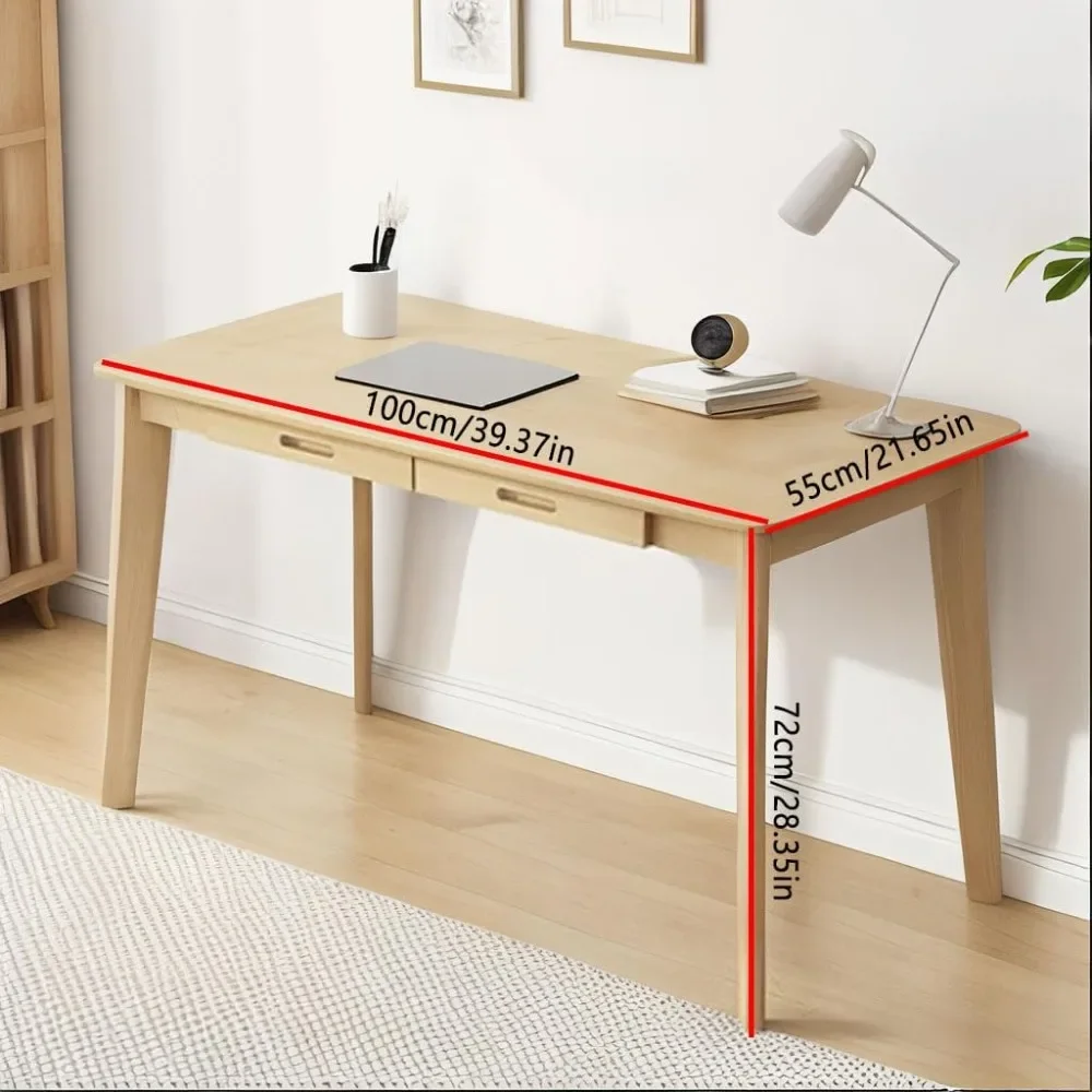 Writing Computer Desk Office Desk Computer Table Study Writing Desk with 2 Drawers for Home Office Modern Furniture