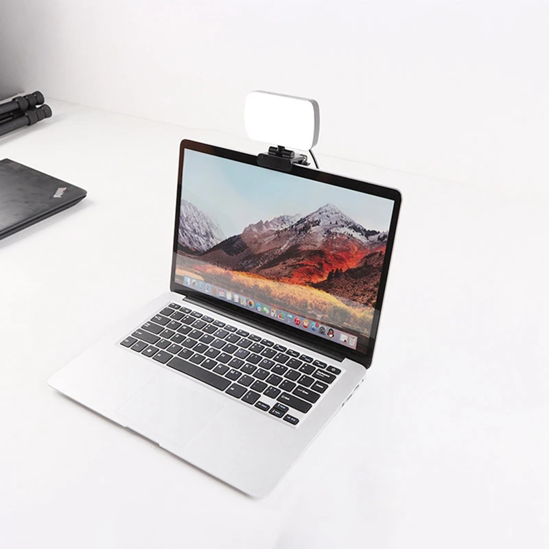 Luz LED de vídeo portátil de 6500K, luz cuadrada para ordenador portátil, cámara web, iluminación de llamada con Zoom y Clip para transmisión en vivo