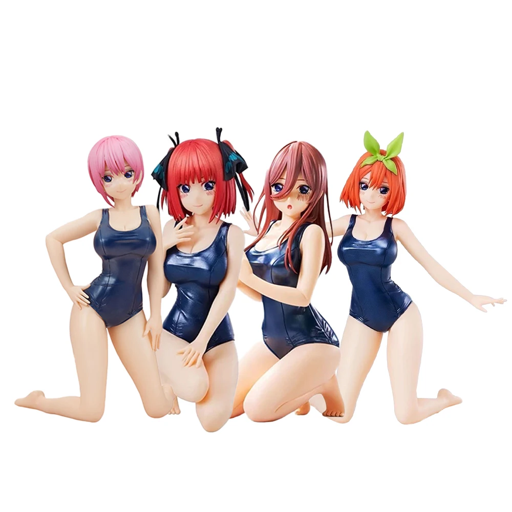 Anime Ichika Nino Miku Yotsuba figura de pie Pose figura de acción traje de baño modelo adorno de escritorio colección juguete para regalo 12-15cm