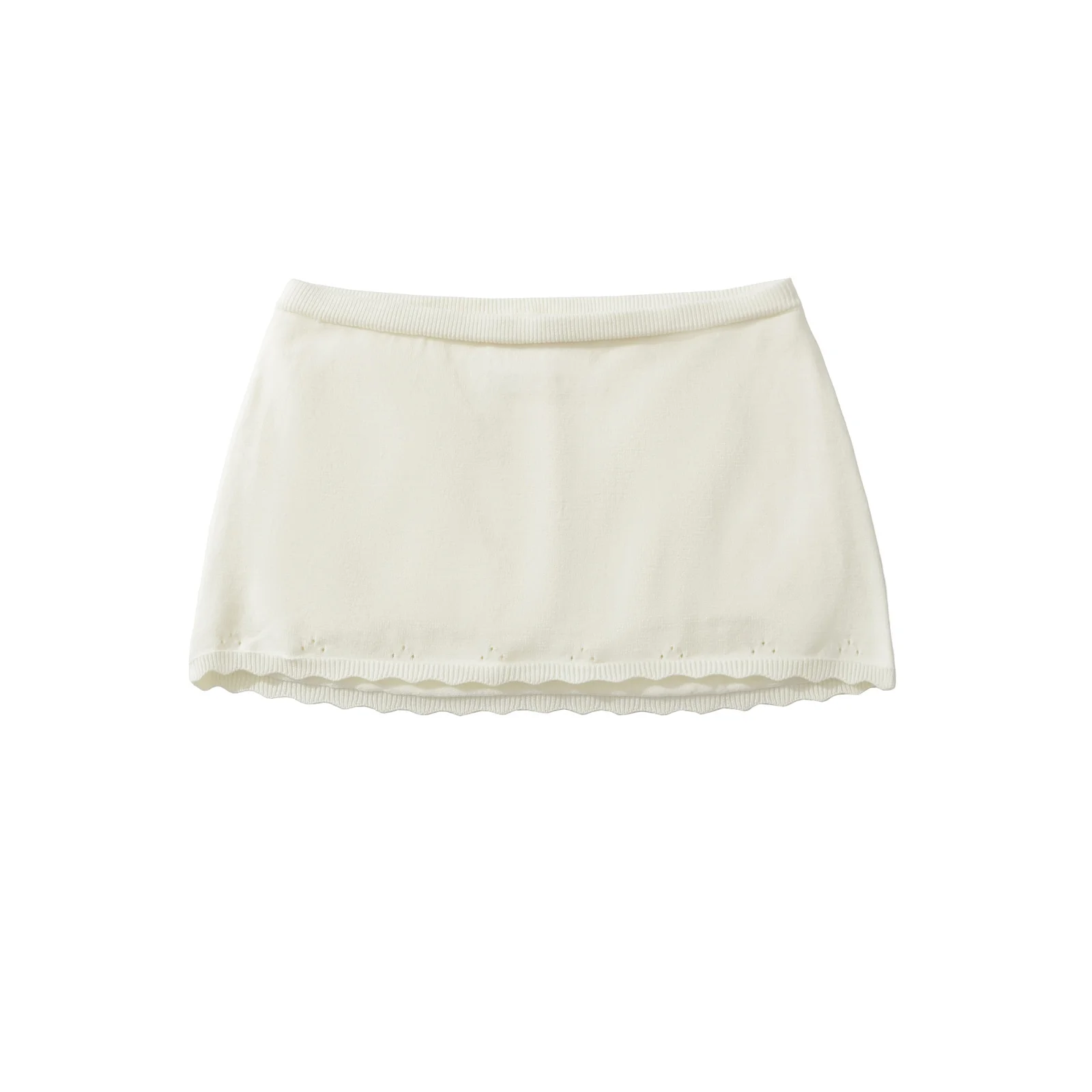 Low-Waist Sexy Body-Shaping Half Skirt Casual Knitted Wave- Pure Desirable Girl Loose Elastic Waist A-Line Skirt