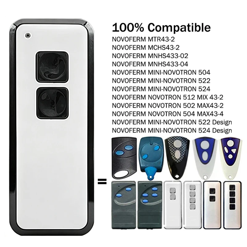 New NOVOFERM MINI NOVOTRON 522 524 502 512 Garage Door Remote Control 433.92MHz Rolling Code Electric Gate Command Transmitter