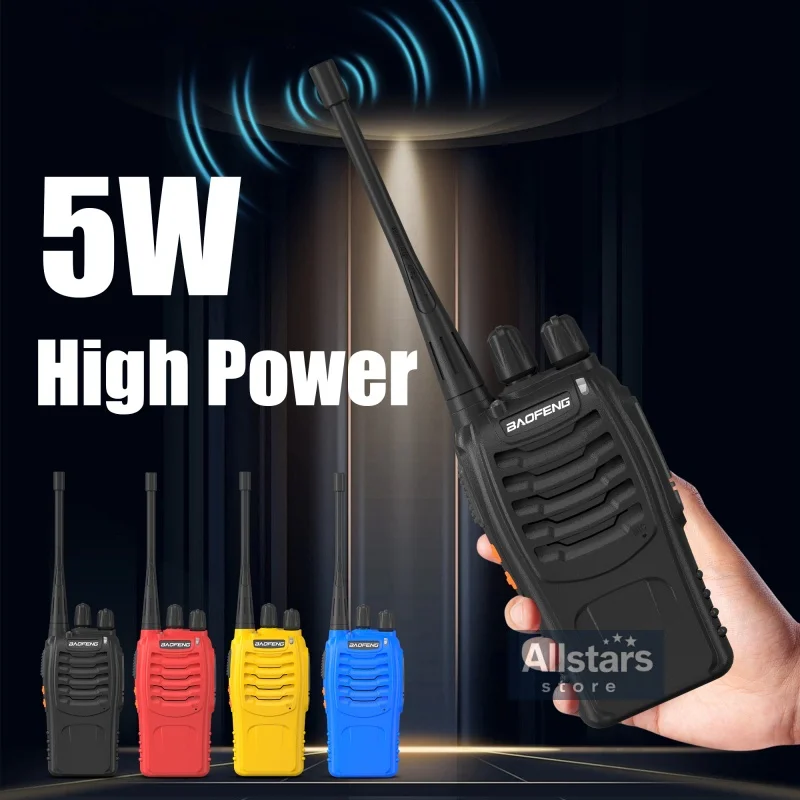 6pcs Baofeng BF-888S Walkie Talkie Type-C Charge UHF 5KM Long Range Clear Voice Quality BF888S 16CH Mini Two Way Radio Kids Gift