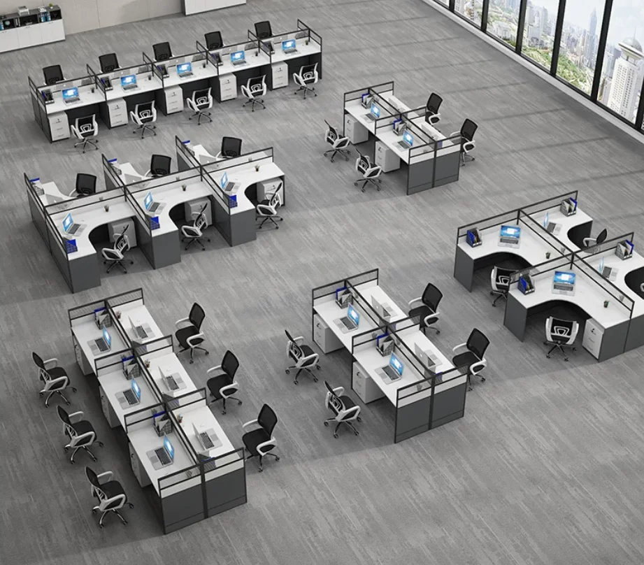 & Office Desk Employee Seat, Simple Office Desk, Screen Partition, Card Seat, Office Desk and Chair Set