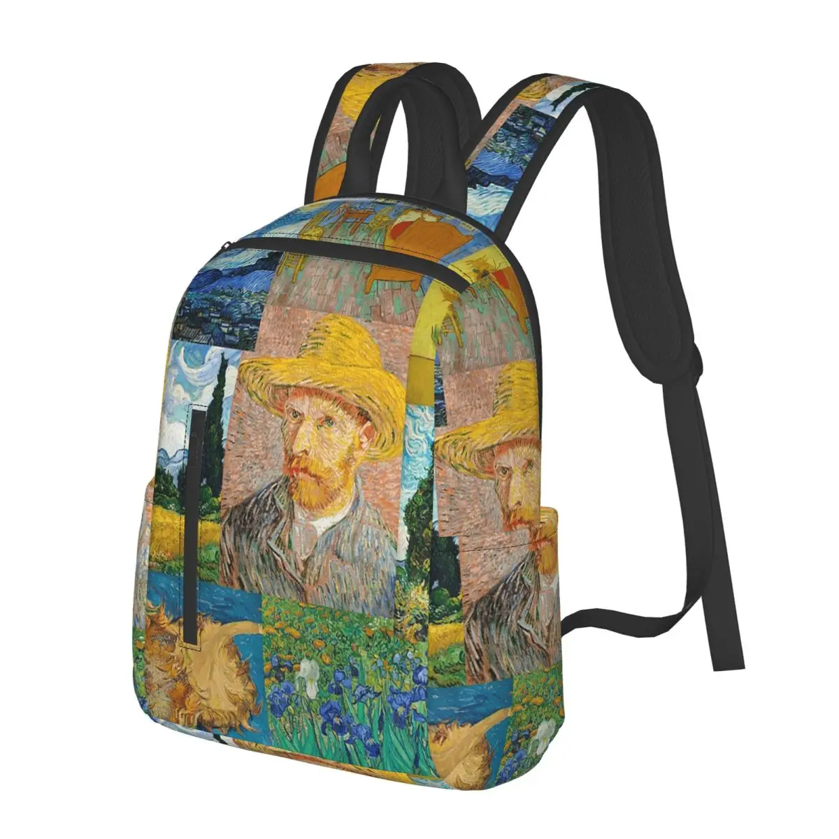 

Van Gogh Style Patchwork College Art Student Backpack School Bag Hiking Travel Daypack for Boys Girls Bookbag Shoulder Bags
