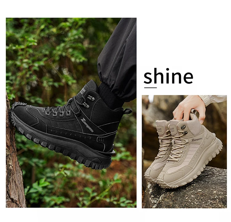 Neue Herbst-High-Top-Sport-Wanderstiefel in großen Größen, bequem mit dicken Sohlen, leicht und lässig, geeignet für tägliche Outdoor-Aktivitäten, Wandern, Reisen, Bergsteigen und Campingausrüstung für alle Jahreszeiten. – Detail 3