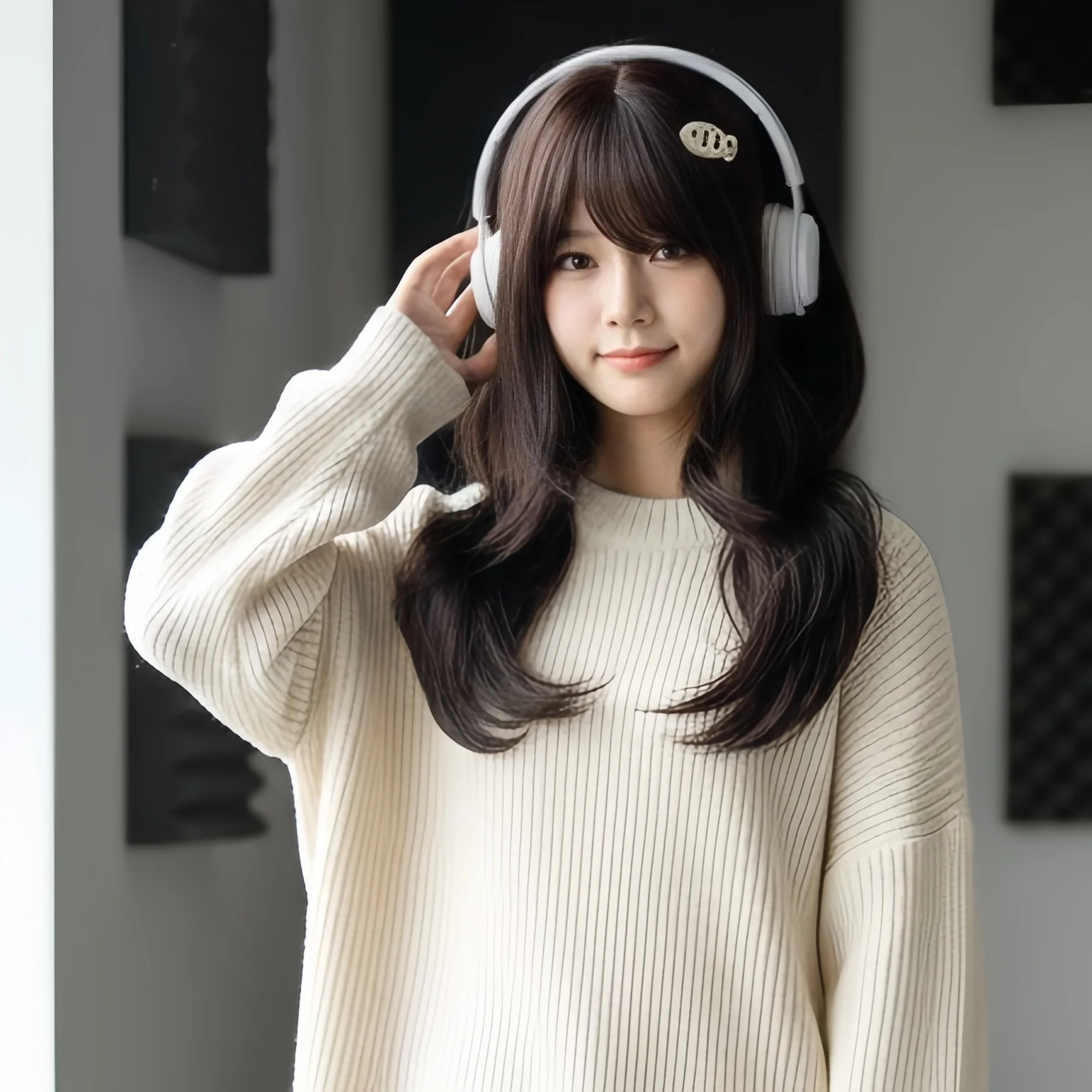 Hot-selling Wig High-end Japanese Anime Side-swept Bangs Sweet Long Straight Hair 2D Style Synthetic Wigs High Temperature Fiber