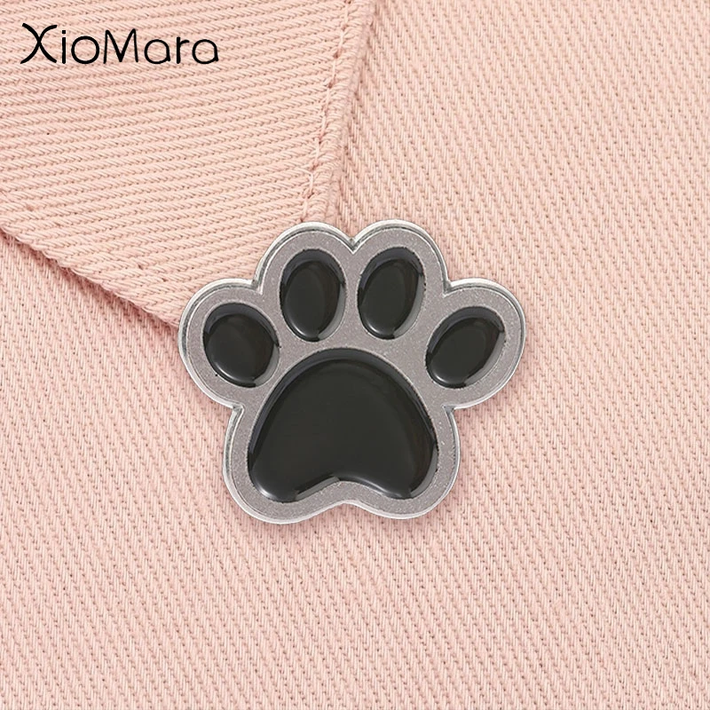 Cute Dog Paw Claws Enamel Pins Cartoon Cat Footprints Animal Lover Brooches Lapel Backpack Badge Jewelry Accessories Gifts