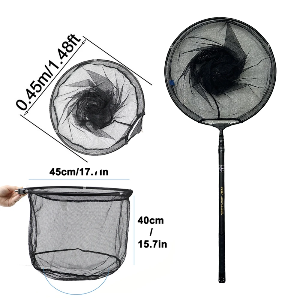 Marke MBLN, 328 cm/129 Zoll Gesamtlänge, ultraleicht insgesamt 414 g, tragbarer Kescher, Netzgriff aus Carbon, Netzkopf aus Aluminiumlegierung – Detail 5