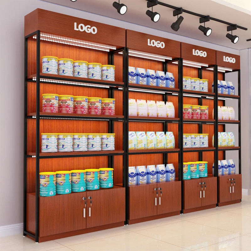 ชั้นวางสินค้าซูเปอร์มาร์เก็ตแบบกำหนดเอง ชั้นวางของร้านค้าปลีก ชั้นวางแสดงสินค้าโลหะและชั้นวางกอนโดลา