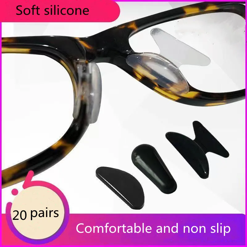 20pairs of glasses, nose holders, anti slip silicone nose pads, super soft accessories, anti pressure marks, sunglasses, no mark