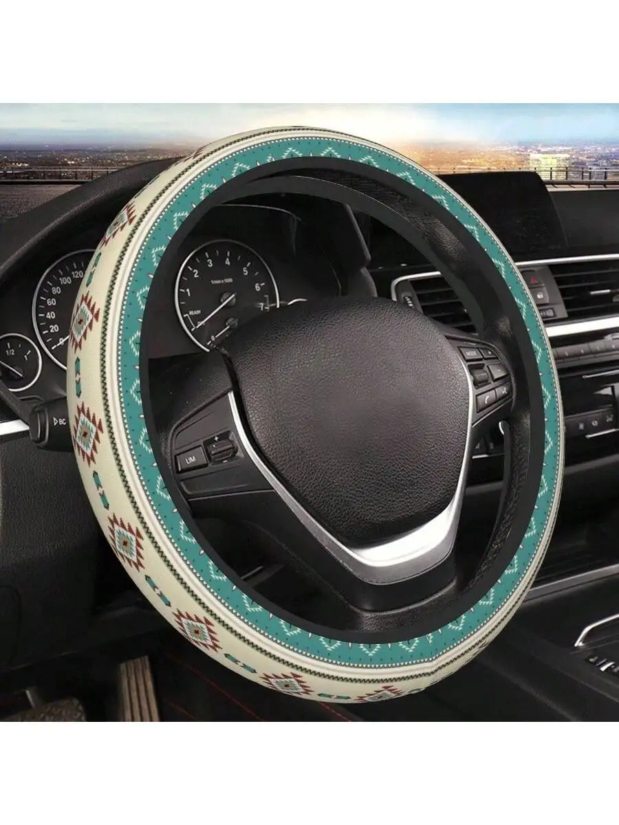 Western Style Steering Wheel Cover Universal 15 Inch Car SUV Sedan Truck Accessory view 3