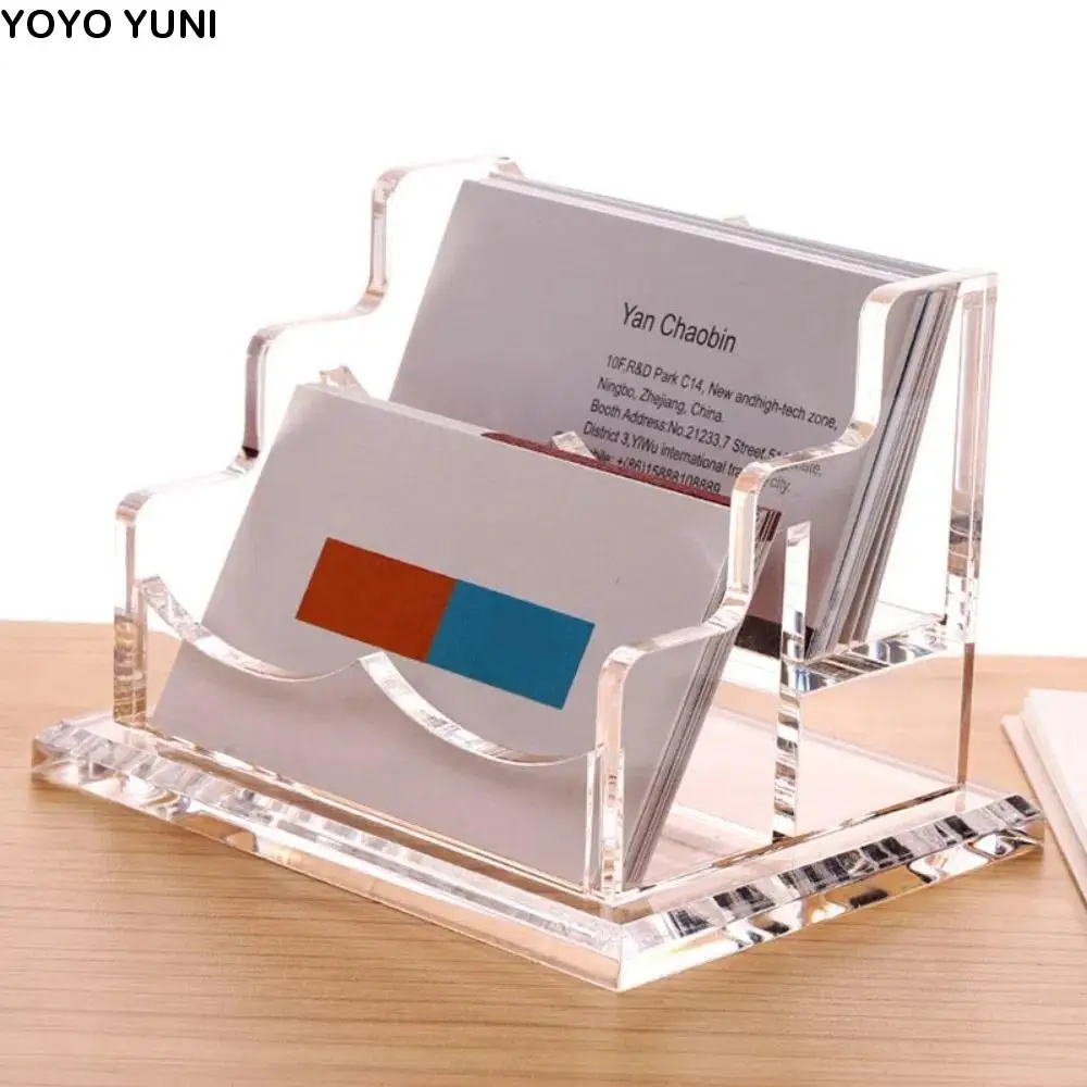 Porte-cartes de visite en acrylique Transparent, présentoir de cartes de visite épais, organisateur élégant de grande capacité, support de rangement