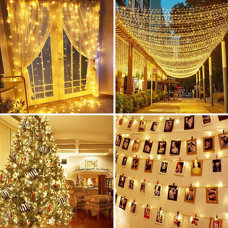 20M 10M Led String Christmas Lights 8 Modes Fairy Light For Garden Gazebo bedrooms Wedding Party Holiday Christmas Decorations