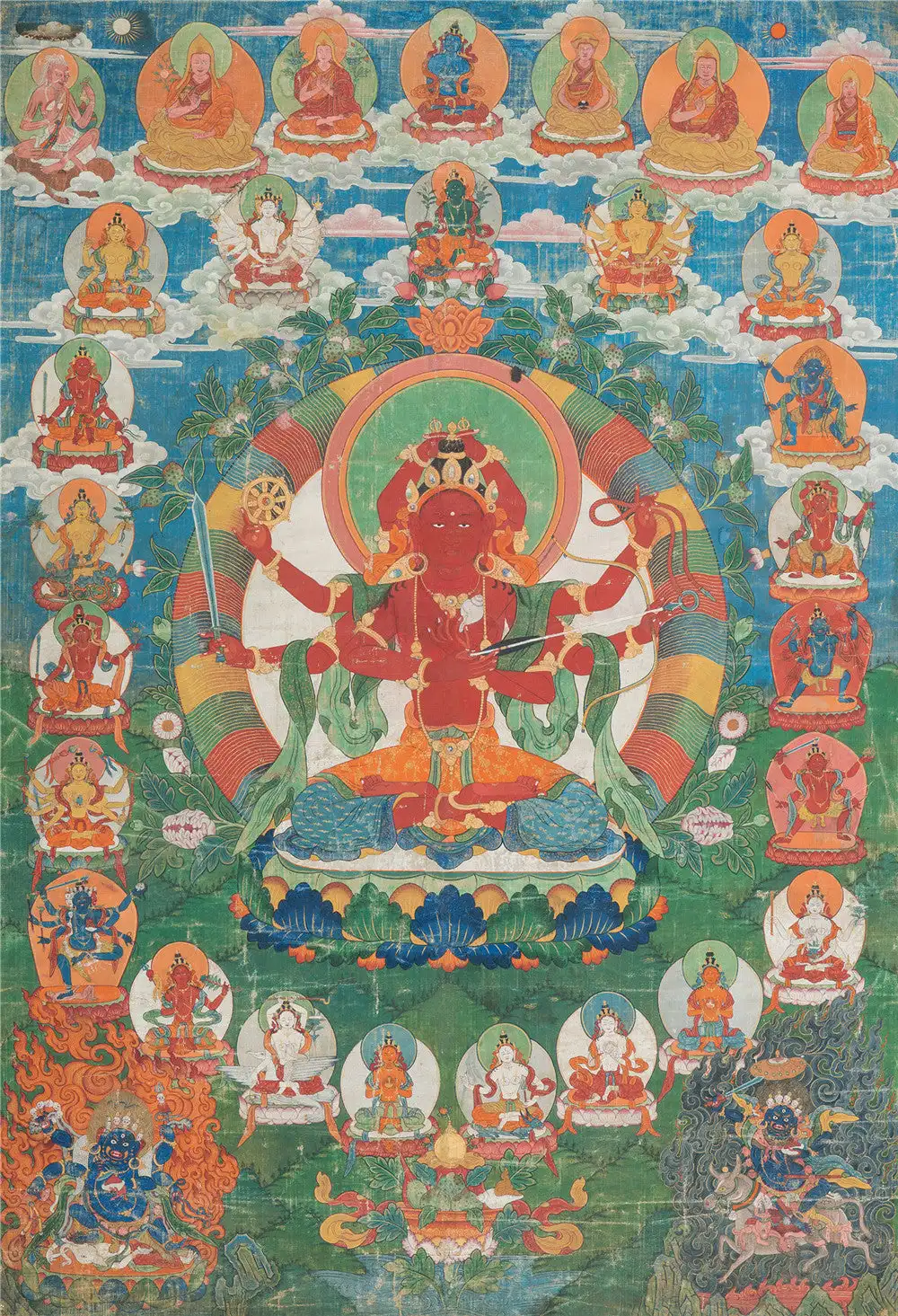 

kurukulla Thangka,Gandhanra Tibetan Buddhist Thangka Art,Giclee Printed and Hand Framed,47" × 32"