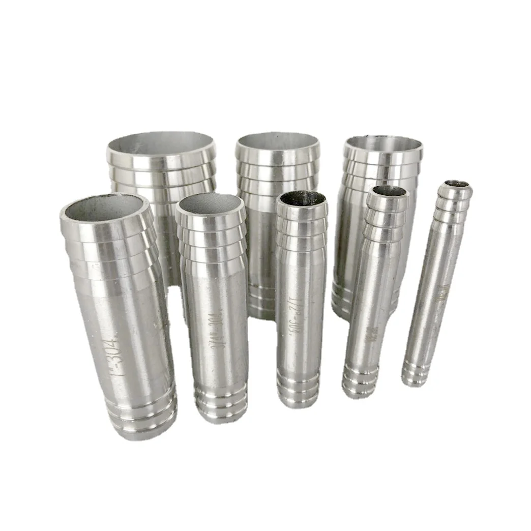 

6 8 10 12 -51mm Equal Hose Barb x 75-200mm Length 304 Stainless Steel Hosetail Connector Coupler Fitting