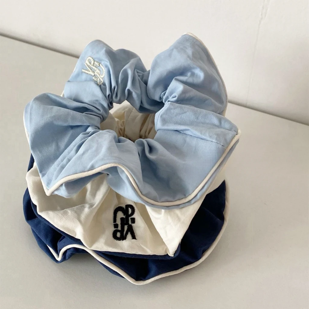 New Scrunchies Plain Color Letter Printed Hair Tie Simple Sweet Fresh Elastic Hair Band Women Hair Accessories