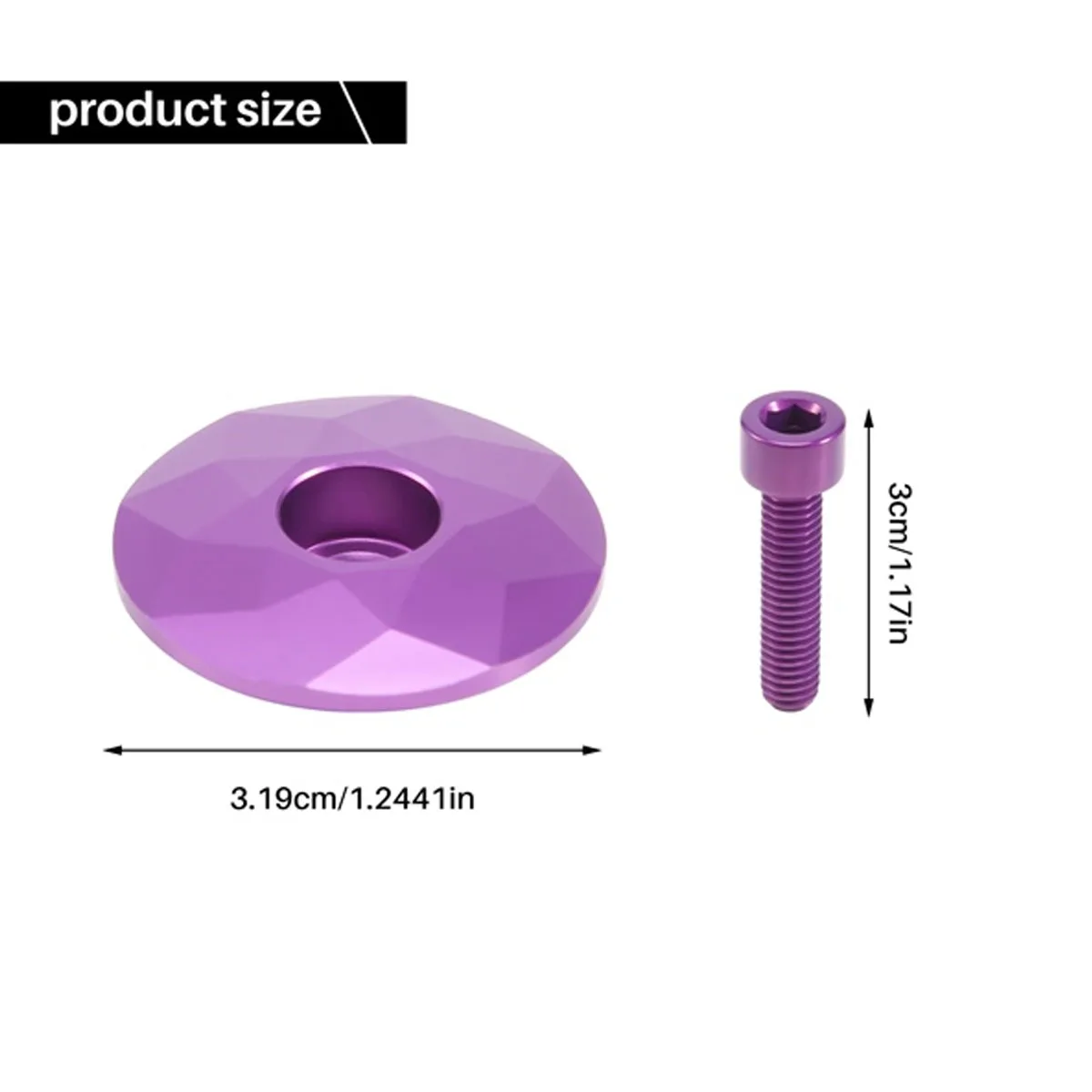 Bicycle Headset Cap MTB Road Bike Stem Headset Top Cap Cover with Screw for 28.6mm Fork Head Tube,Purple