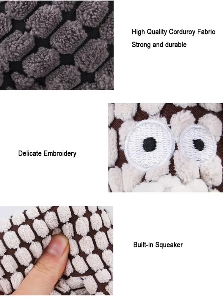 Cute Cartoon Animal Plush Pet Toy Squeaky Durable Chew Resistant Puppy Molar Interactive Play Toys Boredom Relief Dog Chewing