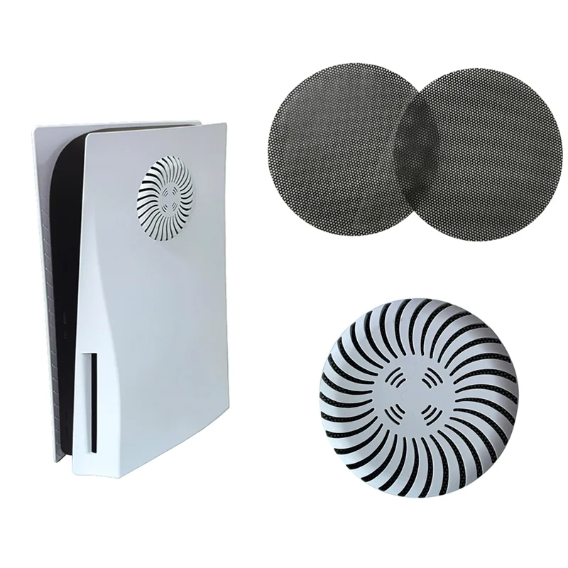 ABSQ-For PS5 وحدة التحكم مرشح الغبار الغبار شبكة غطاء غطاء التهوية غطاء سهل التنظيف لعبة ملحق 4 قطعة