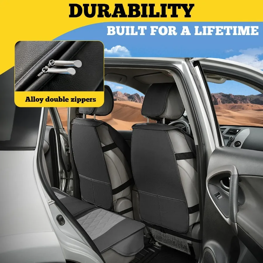 أغطية مقاعد السيارة مجموعة كاملة من جلد نابا الفاخر للمقاعد الأمامية والخلفية متينة ومريحة وسهلة التركيب تناسب معظم السيارات سيدا #3