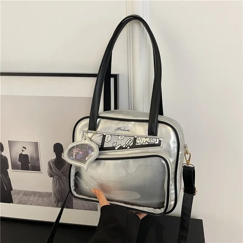 Richme Y2K Women Tote Bags Fashion Harajuku Anime Print Badge DIY Ita Bags Female New Design Underarm Shoulder Bolso Mujer