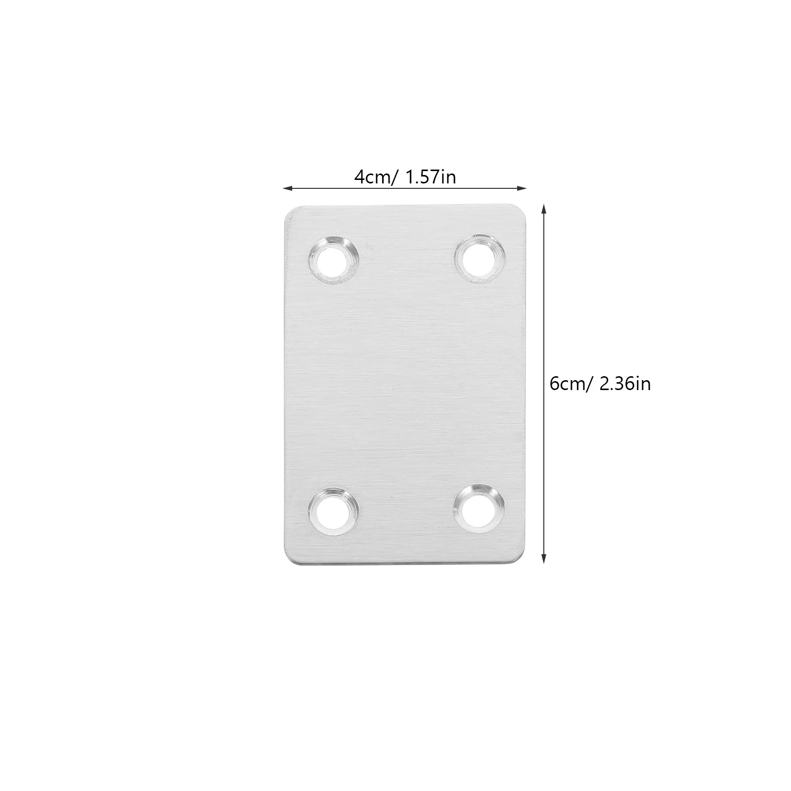 20 قطعة الفولاذ المقاوم للصدأ شقة الانضمام لوحة الأثاث إصلاح قوس مستقيم 4 ثقوب بين قوسين دائم #3