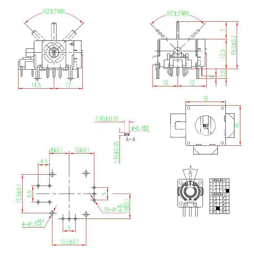 JCD 3D аналоговый клавишный джойстик, потенциометр, Стик для PS3, PS2, Xbox 360, деталь