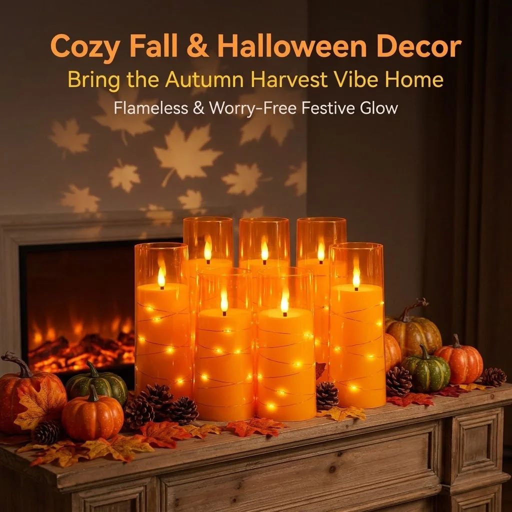 7-bougies-orange-sans-flamme-avec-guirlande-d'etoiles-integree-ideales-pour-halloween-la-fete-des-recoltes-la-decoration-de-table-et-la-creation-d'ambiance
