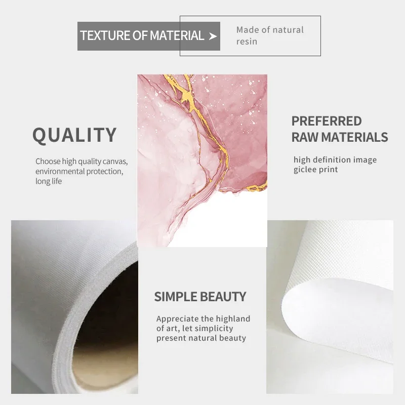 لوحة قماش رخامية تجريدية ، صورة فنية جدارية ، ملصق فاخر ، طباعة للديكور المنزلي الحديث ، تصميم غرفة المعيشة ، وردي وذهبي