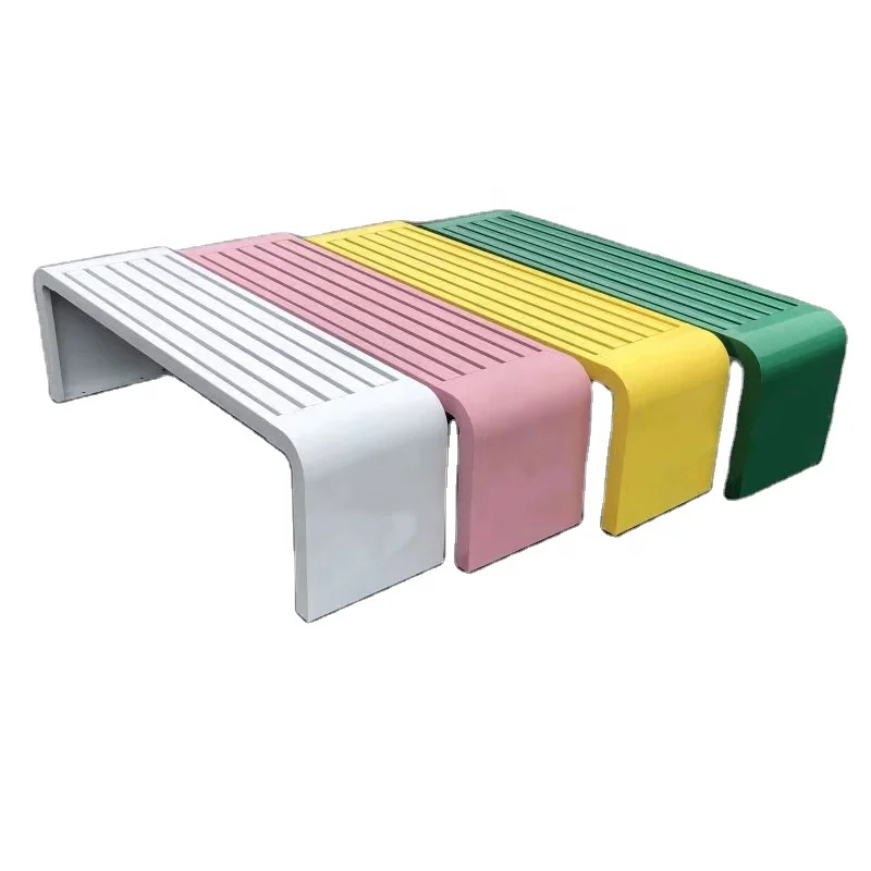 

Full Metal Color Park Bench Garden Public Bench Wood Maker