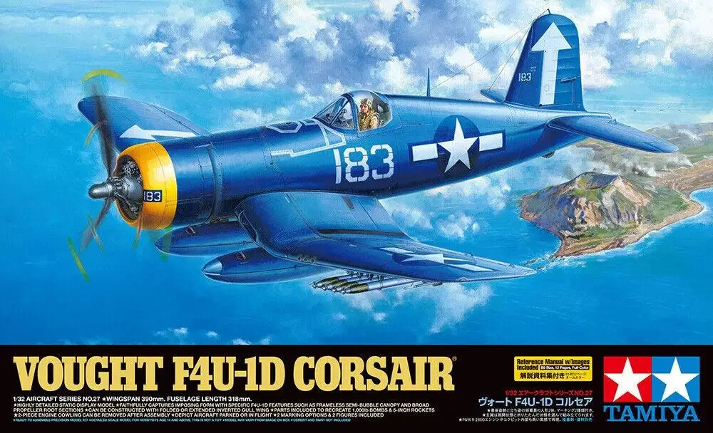 Tamiya 60327 1/32 Комплект модели самолета Вторая мировая война Vought F4U-1D Corsair Mk II с полиэтиленовыми деталями