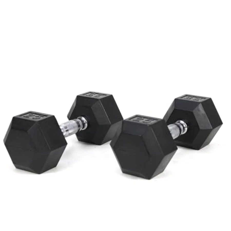 Home gym and professional gym use: solid cast iron dumbbell weights, black finish, 25LB set 2-piece,durable for strength traini