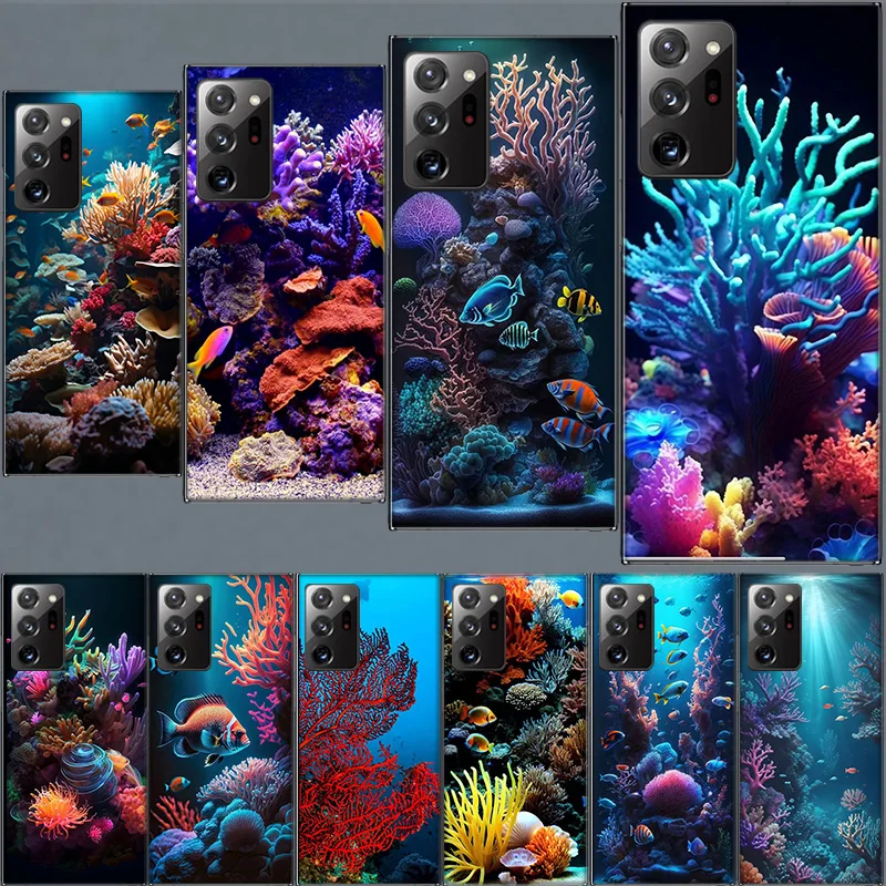 Coral Reefs and Their Small Fish Case for Samsung A05S A55 A35 A25 A15 Galaxy Note 20 Ultra 10 Lite 9 8 M12 M11 M30S M52 M51 M32