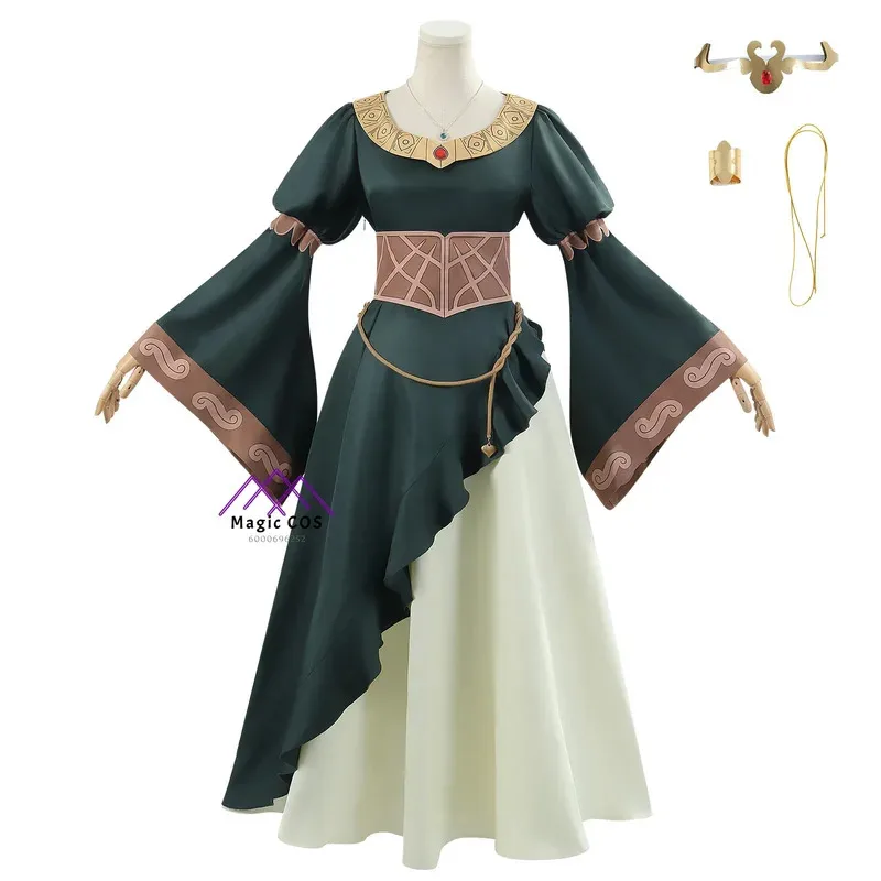 أزياء فيلم هيرا التأثيرية فستان أخضر أغطية الرأس بدلة شعر مستعار ملابس الهالوين أنيمي كرنفال حفلة فانتازيا ملابس الكبار