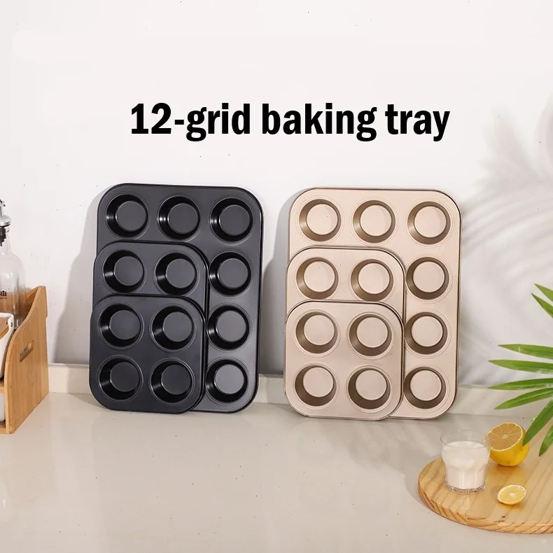 

Форма для выпечки с 12 отверстиями, круглая чашка для кексов с плоским дном, противень для выпечки, формы для домашней духовки, аксессуары для торта, кухня