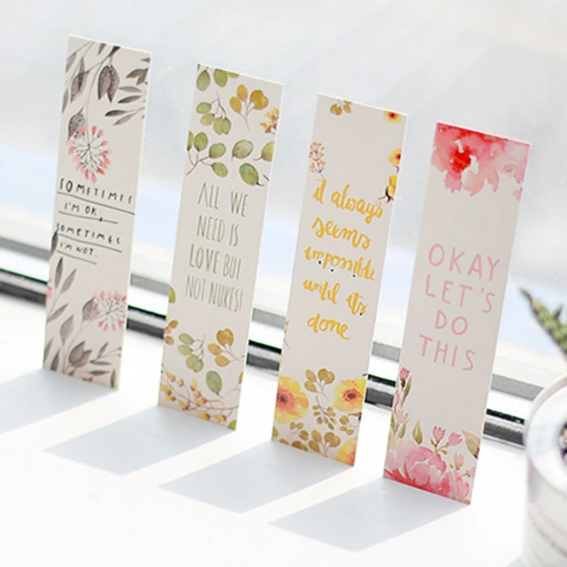 E9LB 30 قطعة الإشارات المرجعية الربيع موضوع ورقة المرجعية رائعة زهرة صفحة مقاطع المرجعية للطلاب المعلمين