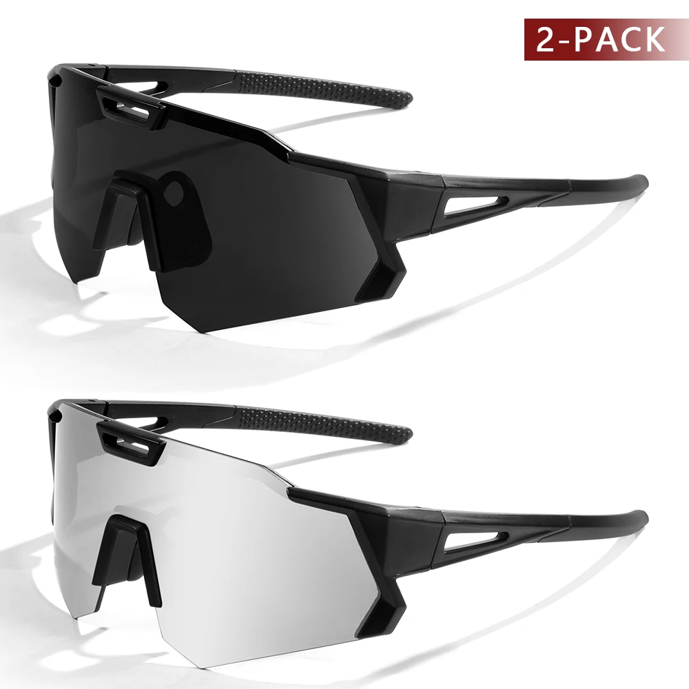 CRIXALIS 2Pcs Cycling Sunglasses 2026 New Fashion Anti-Ultraviolet Shades Outdoor Sports Climbing Eyewear Unisex Goggles UV400