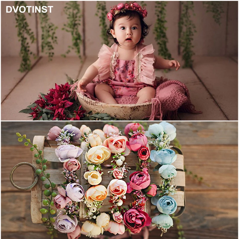 

Newborn Photography Accessory Props Handmade Mori Floral Headband Headwear Headdress Fotografia Studio Shooting Photoshoot Props