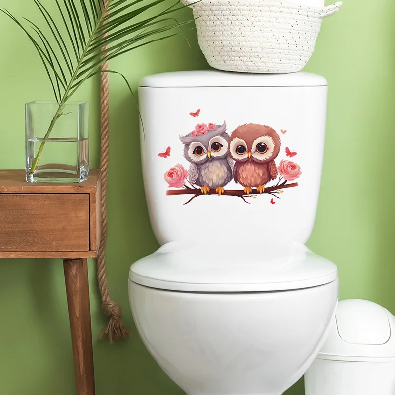 Cartoon Owl Branch Flower Butterfly Valentine's Day Bedroom Toilet Home Decoration Wall Sticker Self-adhesive Decals M925