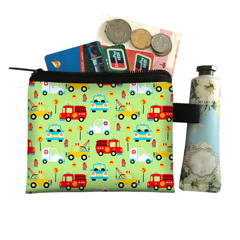 NEW Cartoon Coin Purse Keychain Zipper Pouch Kids Wallet Card Money Bags Coin Bag Cute Excavator Purses and Handbags Card Holder