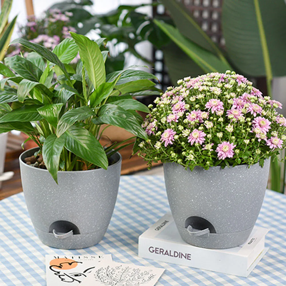 Flower Pot Detachable Flower Pot with Breathable Bottom Mesh Design and Side Watering Feature for Plant Health
