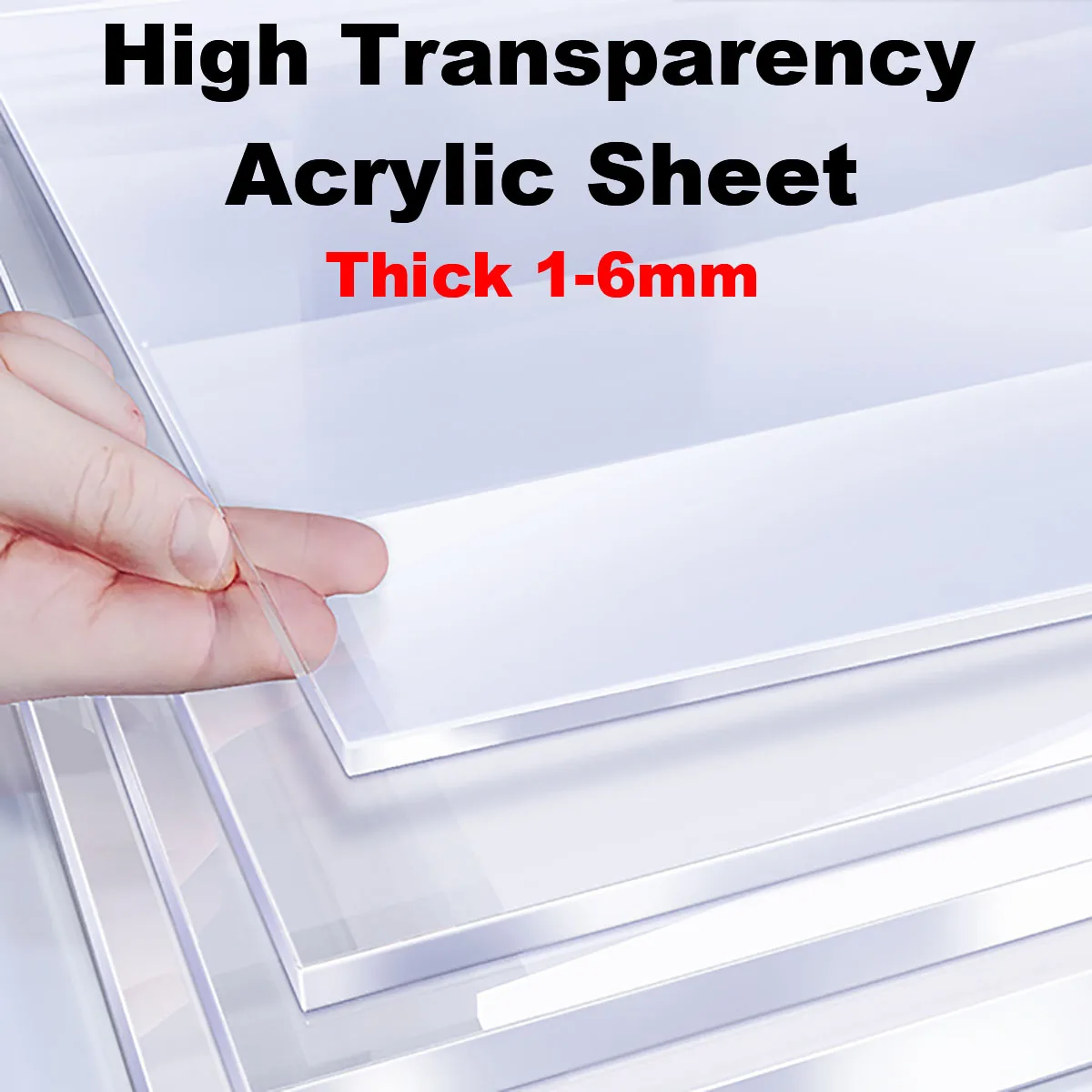 

Thick 1mm-6mm High Transparency Acrylic Sheet Board Organic Glass Polymethyl Methacrylate 100*100 150*150 150*200 300*300mm