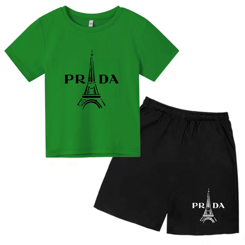 Ensemble T-shirt à col rond pour enfants, manches courtes, garçons et filles, OJ imprimé au fer, strictement sportif, neuf, adapté aux enfants de 3 à 12 ans, objectifs