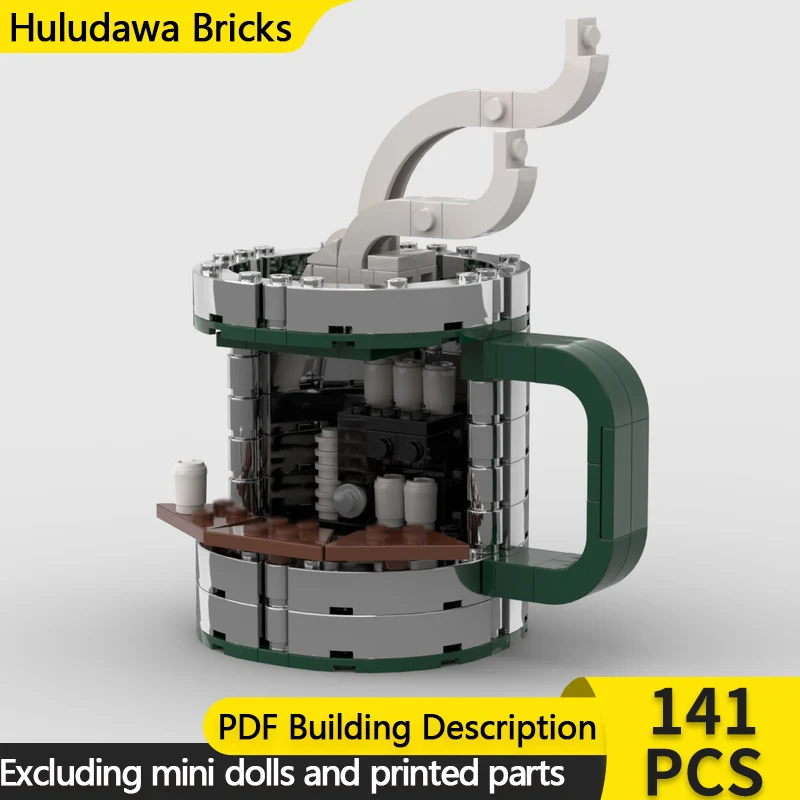 

City Street View Model MOC Building Bricks Coffee Mug Stand Modular Technology Children Holiday Gifts Assemble Toys Suit