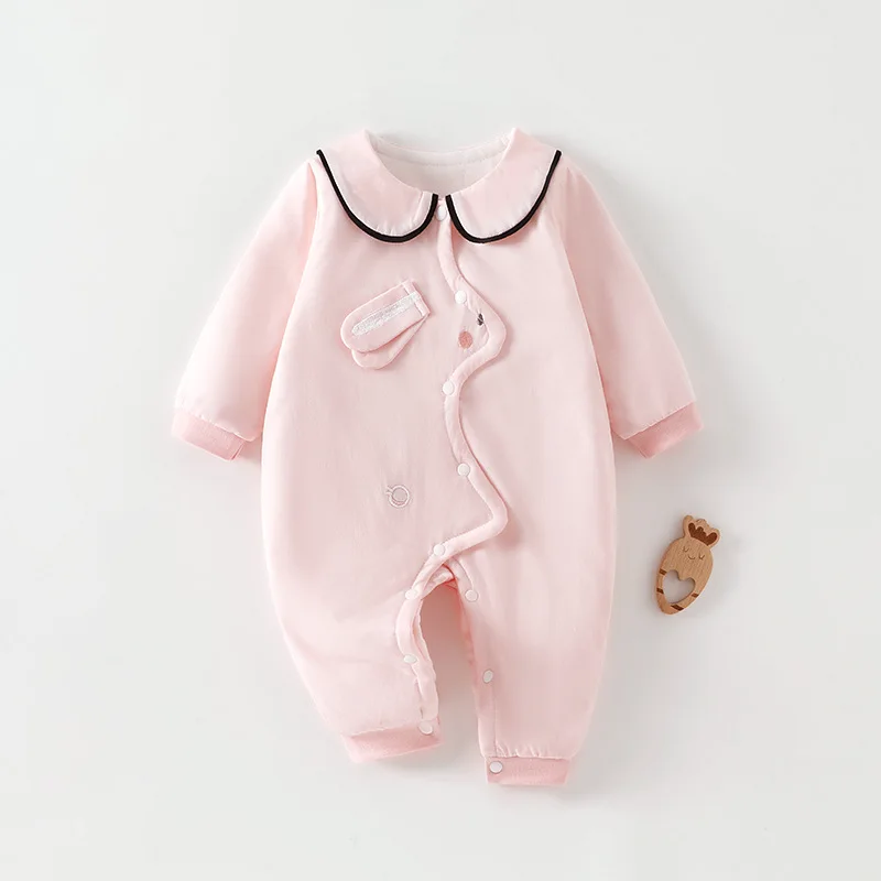 Baby 40G Cotton-Padded Jumpsuit Baby Quilted Autumn and Winter Boneless Romper Thin Cotton Thickened Split Romper for Children